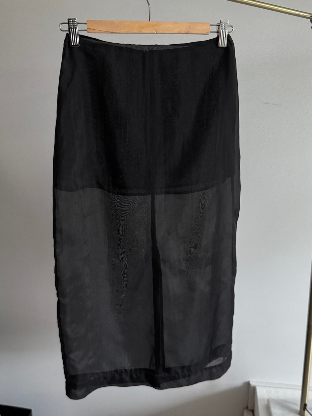 THE FRANKIE SHOP - Peri Sheer Midi Skirt Black